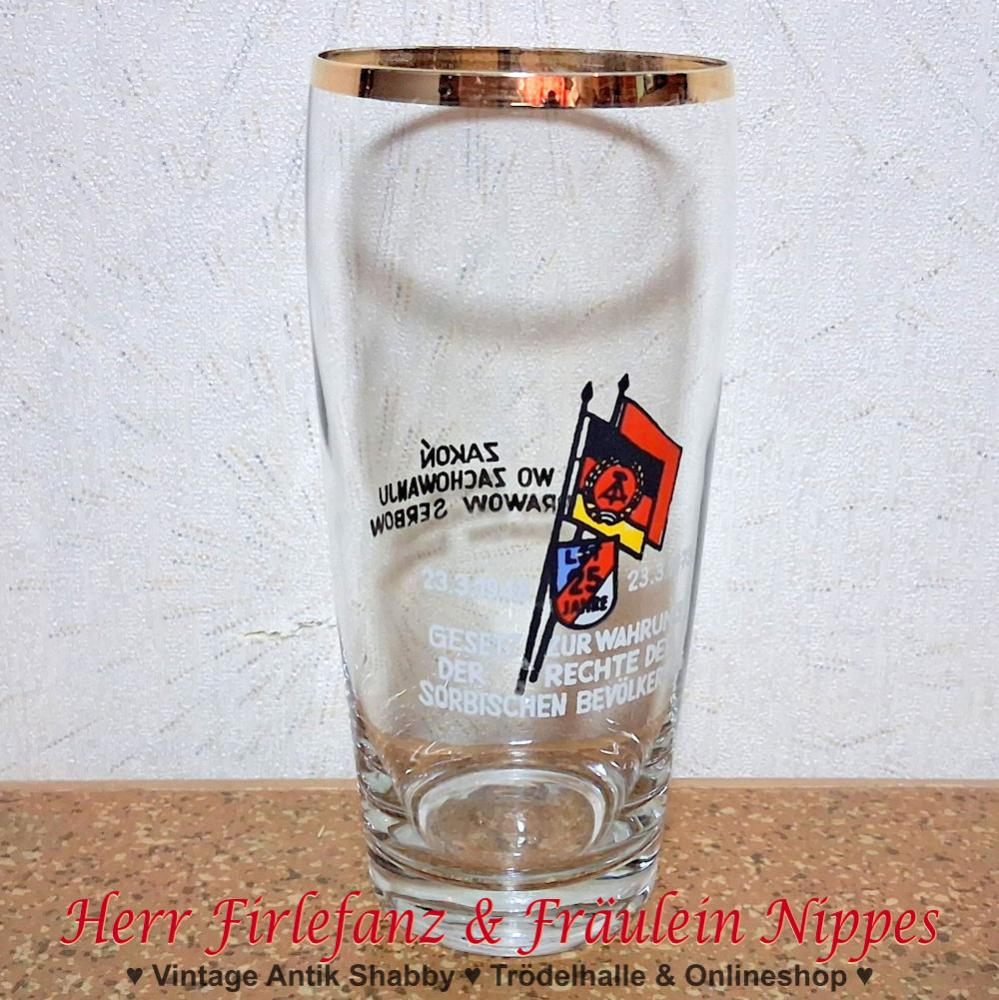 DDR Glas Gesetz zur Wahrung Rechte Sorbischen Bevölkerung 1973 14,5cm